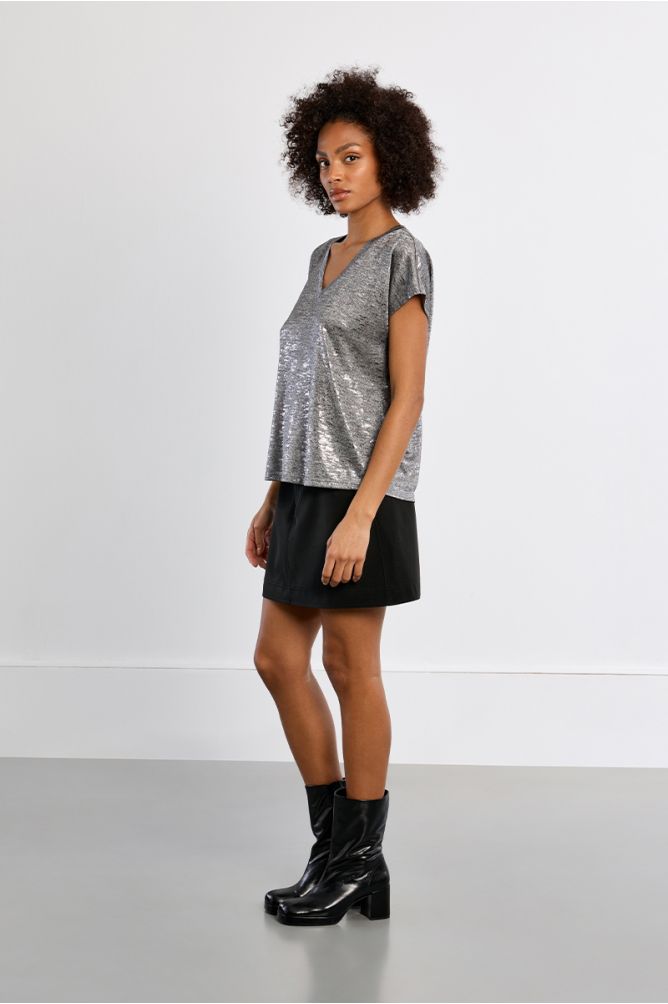 Molly Bracken Metallic Top - Silver.