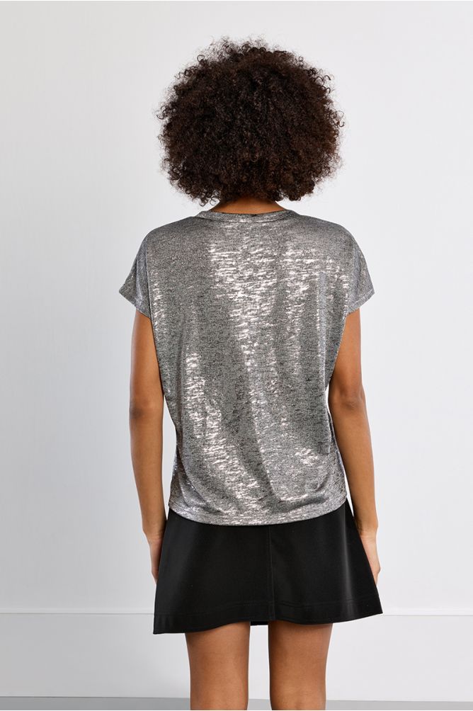 Molly Bracken Metallic Top - Silver.