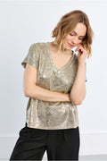 Molly Bracken Metallic Top - Gold.