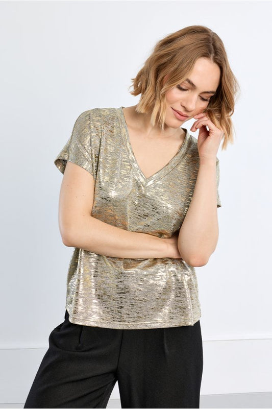 Molly Bracken Metallic Top - Gold.