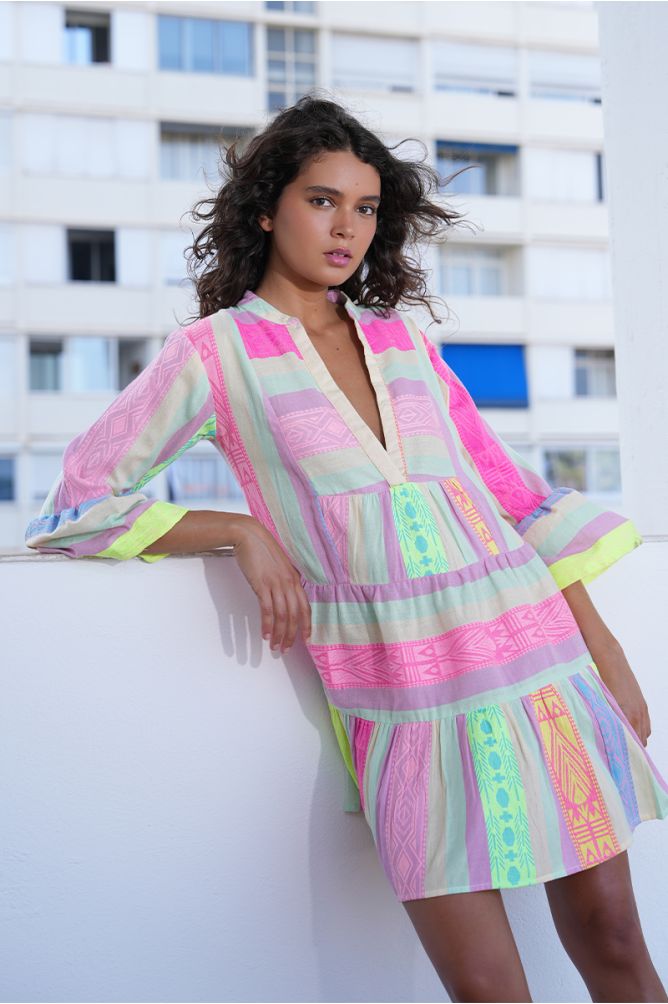 Molly Bracken Multi Coloured Tiered Dress.