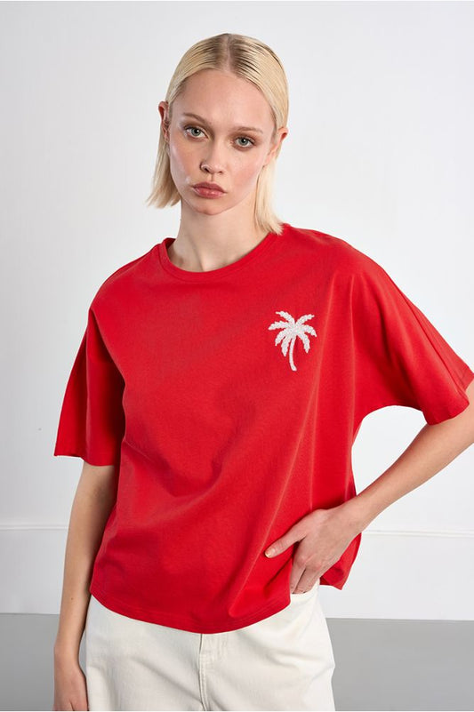 Molly Bracken Over Sized Palm Tree T/Shirt