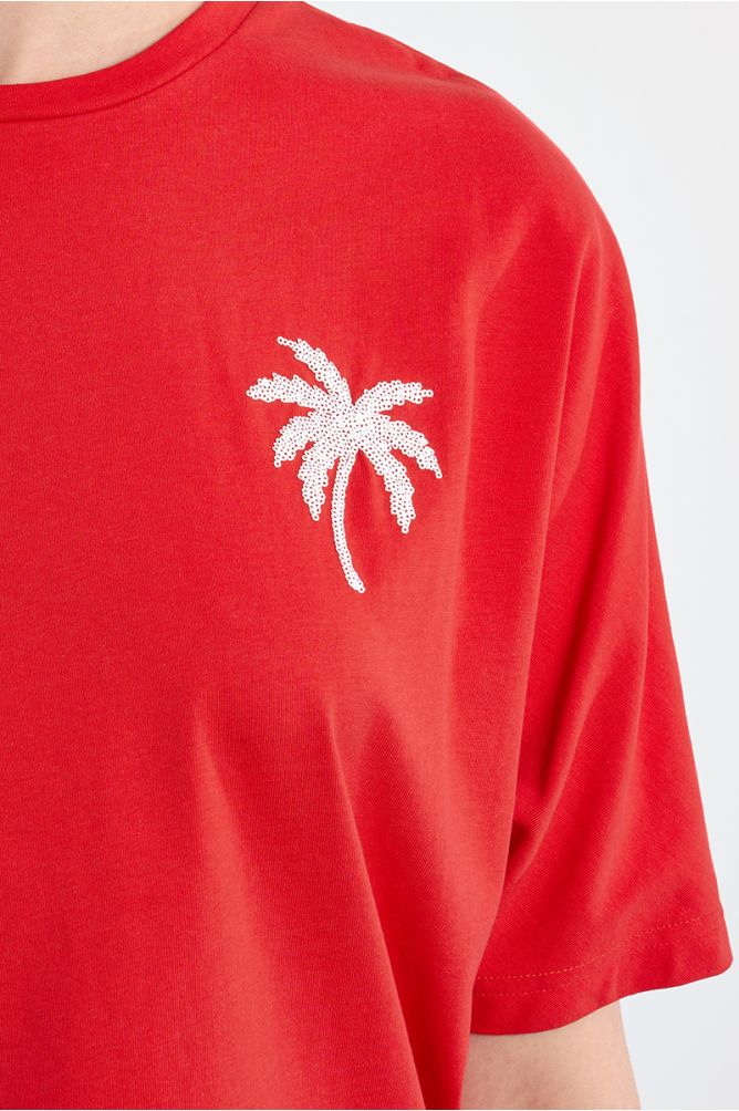Molly Bracken Over Sized Palm Tree T/Shirt