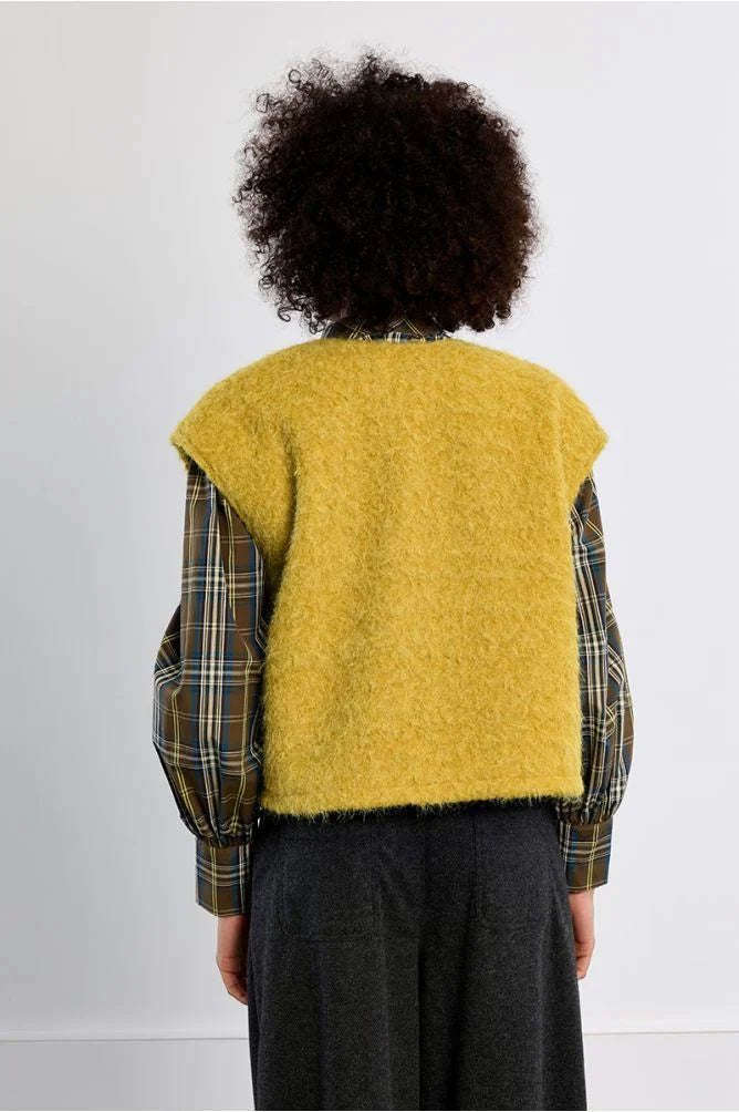Molly Bracken Sleeveless Jacket - Lime Green.