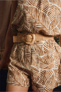 Molly Bracken Rafia Belt with Pearl Buckle.