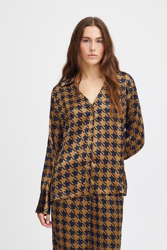 ICHI IHLEONIE Shirt-Rub Houndstooth