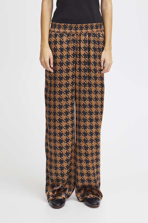 ICHI IHLEONIE Pants-Rub Houndstooth