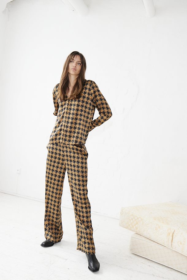 ICHI IHLEONIE Pants-Rub Houndstooth