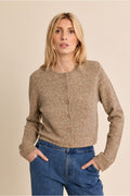 Molly Bracken Speckled Cardigan - Beige Mix.