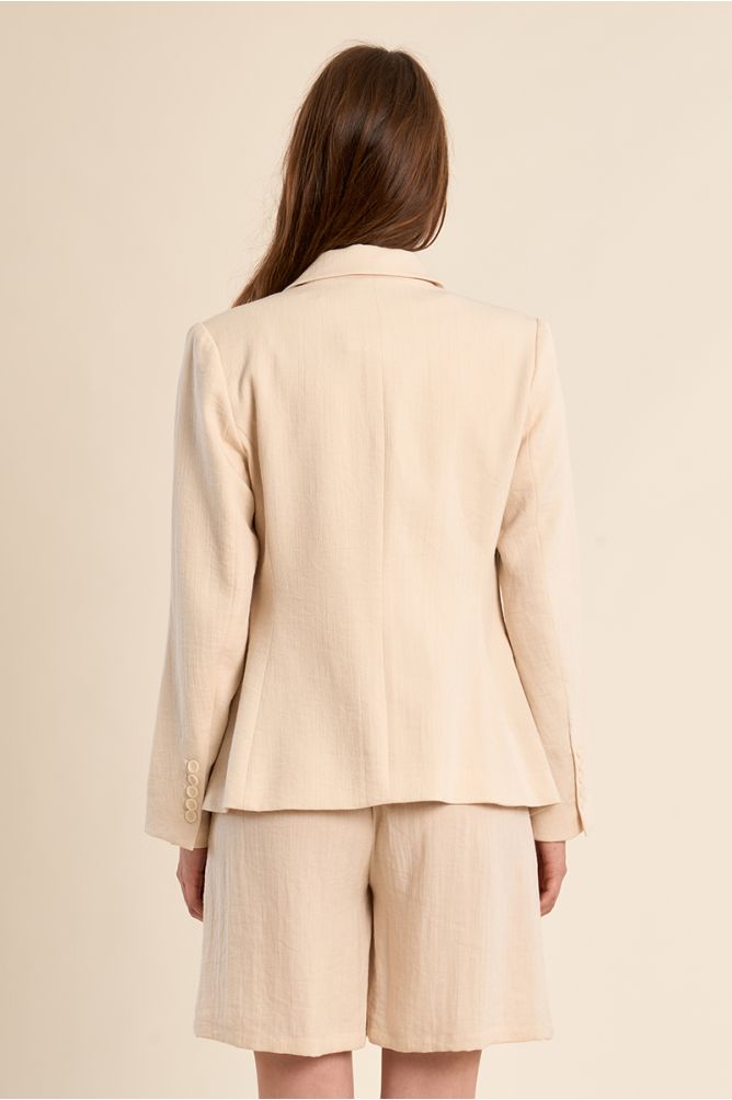 Molly Bracken Straight Blazer - Beige.