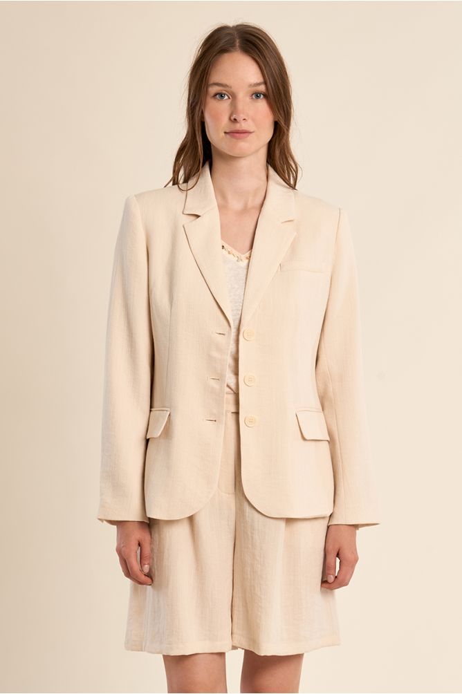 Molly Bracken Straight Blazer - Beige.