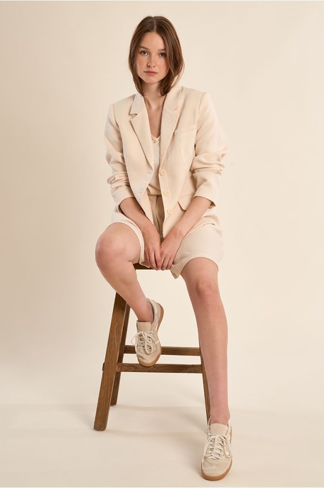 Molly Bracken Straight Blazer - Beige.
