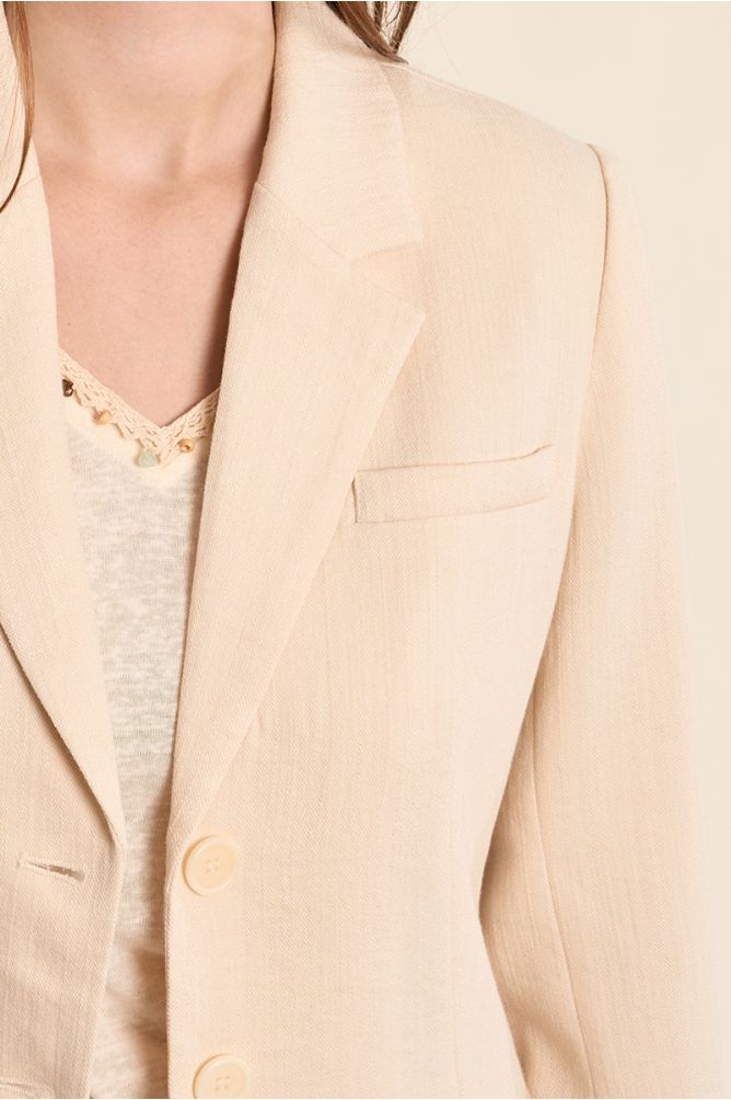 Molly Bracken Straight Blazer - Beige.