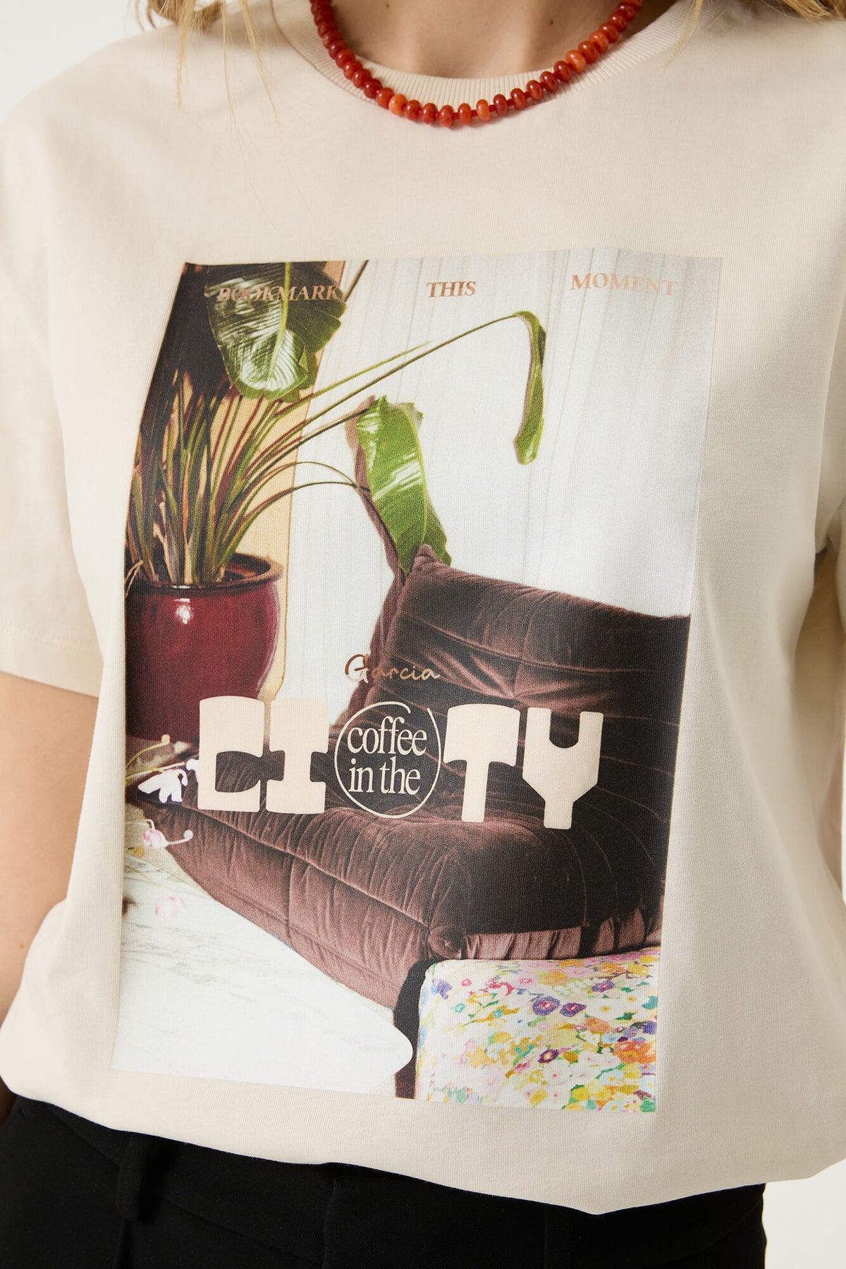 Garcia T/Shirt with Graphic - Beige.
