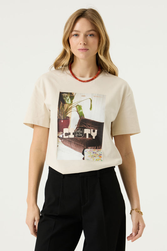 Garcia T/Shirt with Graphic - Beige.
