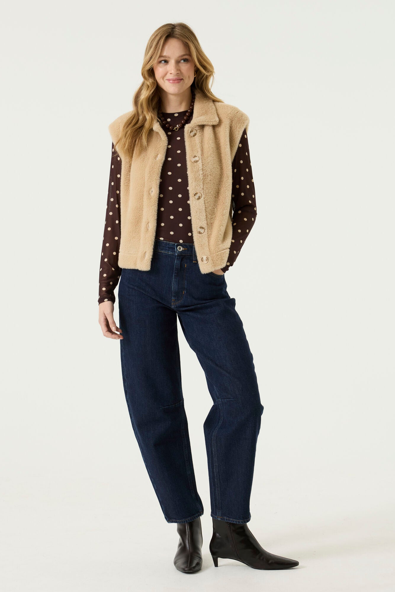 Garcia Sleeveless Faux Fur - Camel