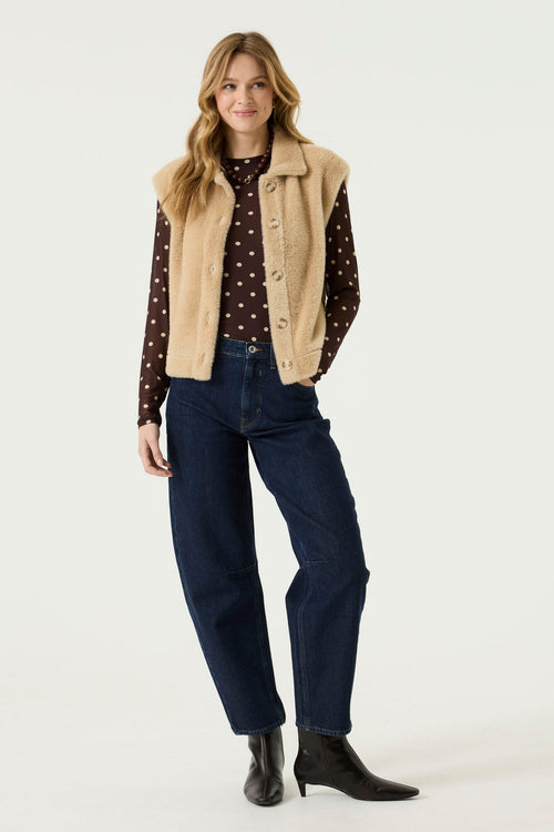 Garcia Sleeveless Faux Fur - Camel