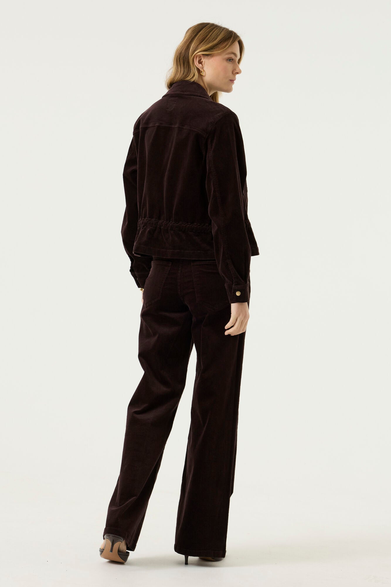 Garcia Corduroy Jacket with Drawstring - Brown