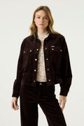 Garcia Corduroy Jacket with Drawstring - Brown