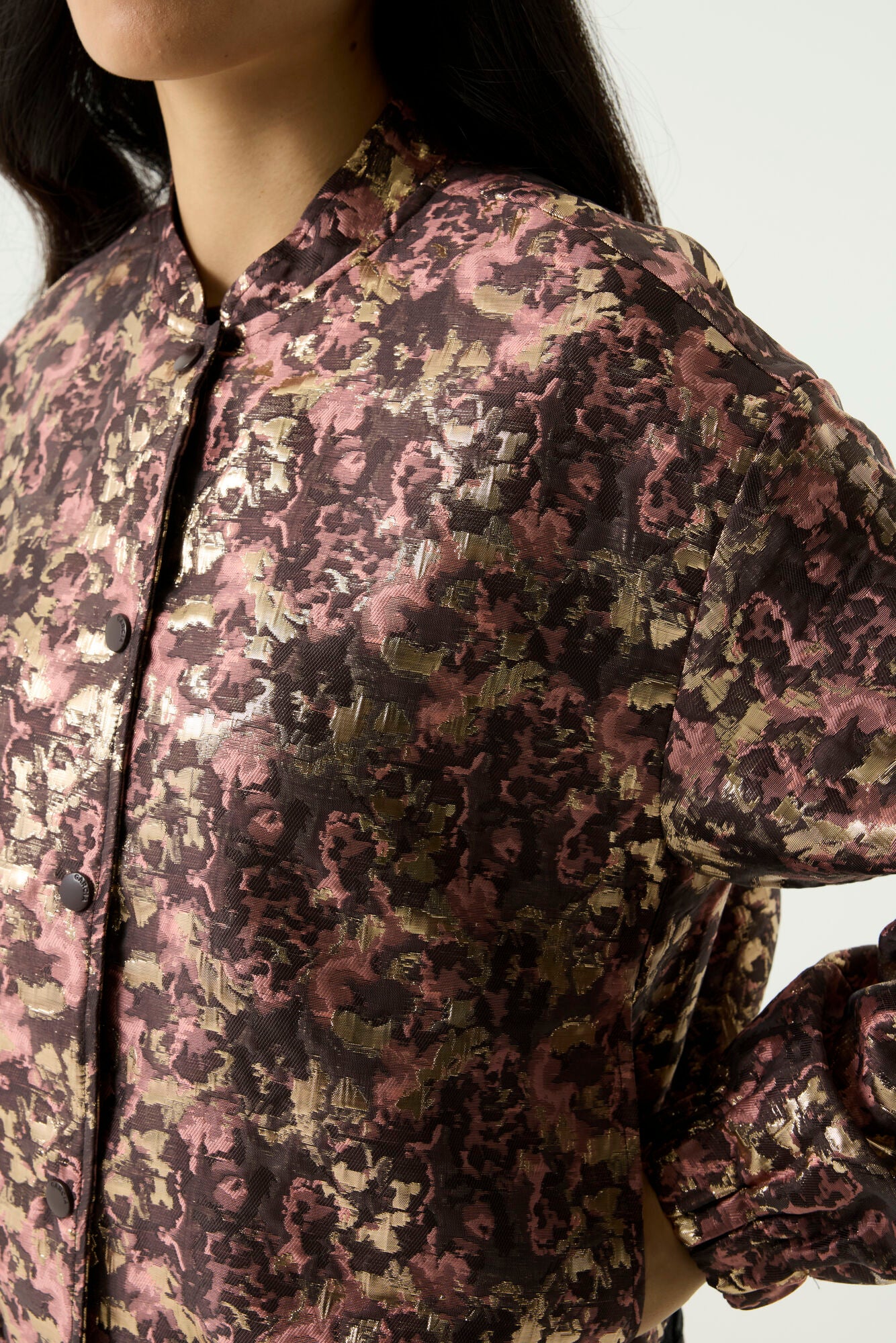 Garcia Bomber with Gold / Pink & Brown.