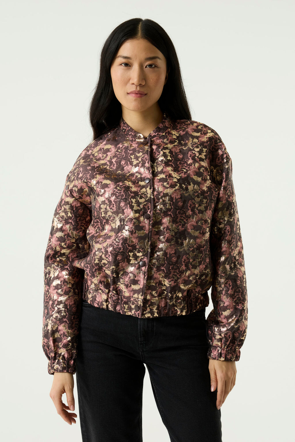 Garcia Bomber with Gold / Pink & Brown.