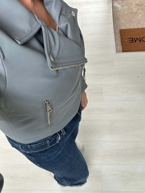 Bolongaro Trevor Minimal Leather Biker Jacket-Tradewinds