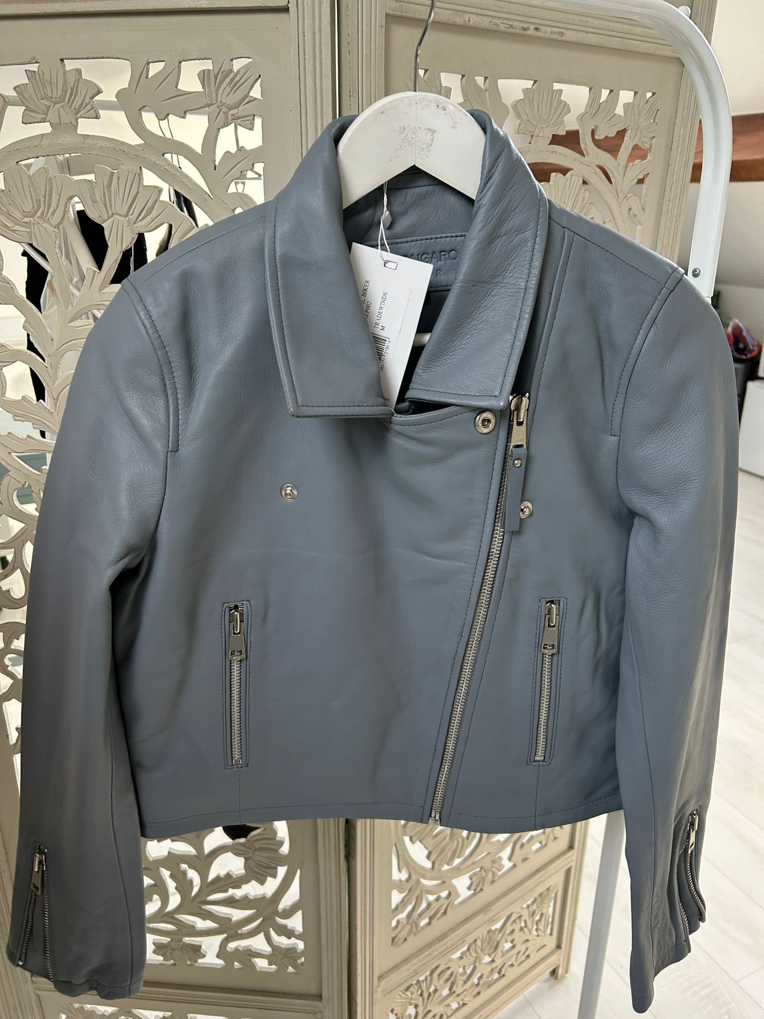 Bolongaro Trevor Minimal Leather Biker Jacket-Tradewinds