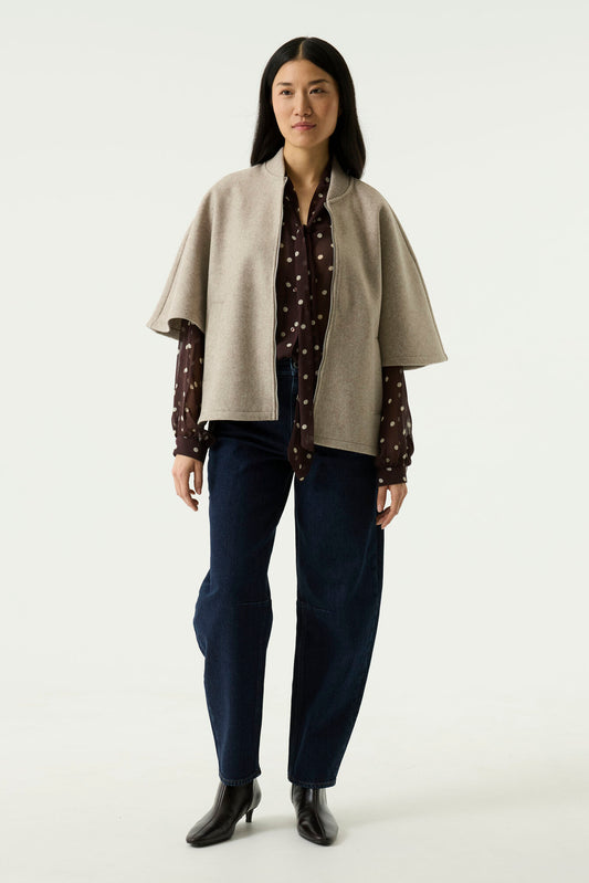 Garcia Cape Jacket - Beige Melange.