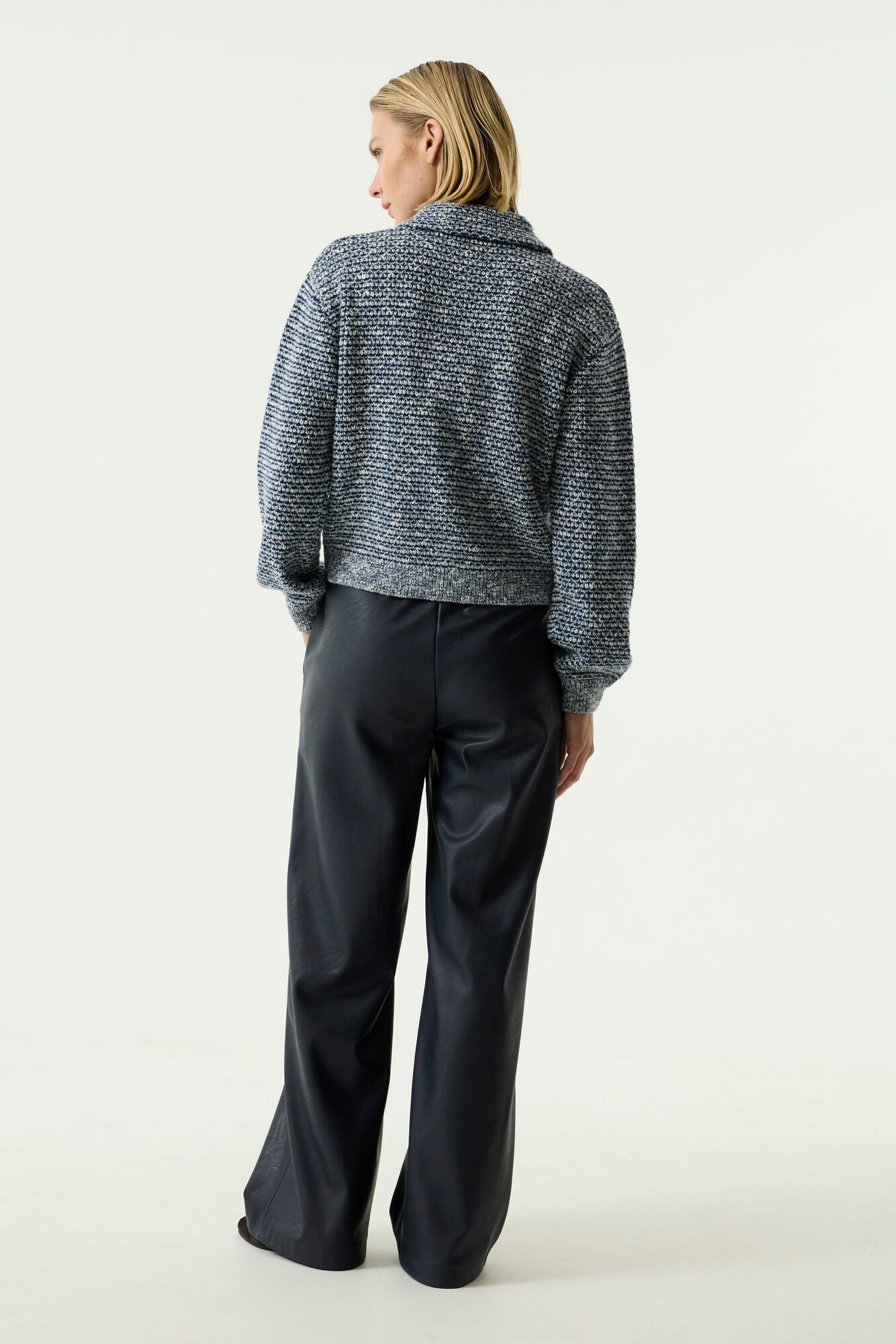 Garcia PU Wide Leg Trousers - Sapphire Mist