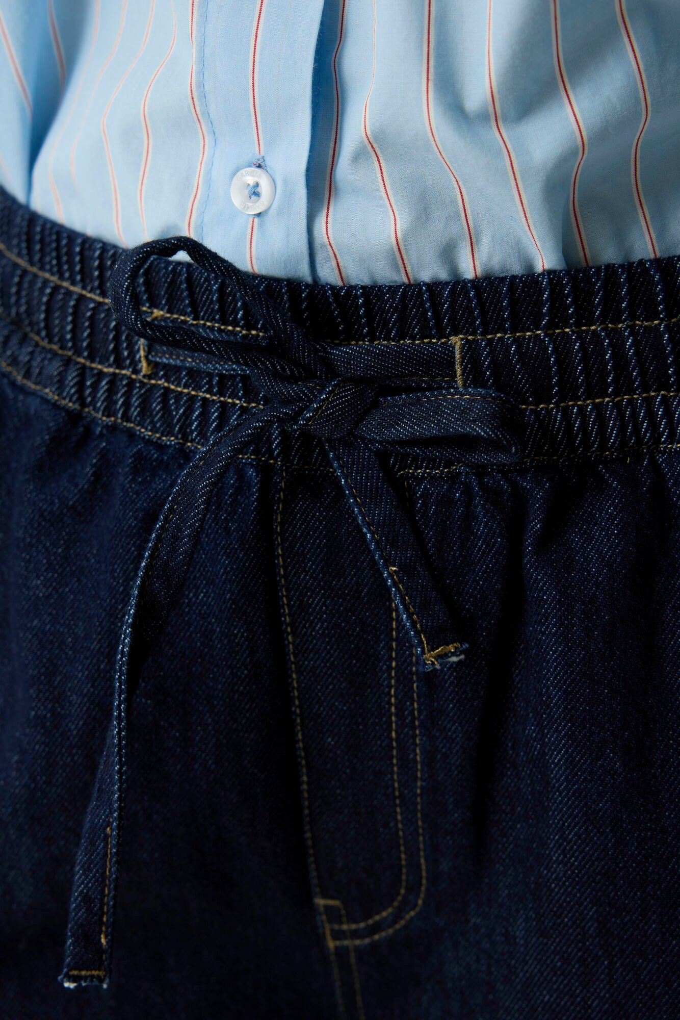 Garcia Cotton Wide Leg Trousers - Denim.