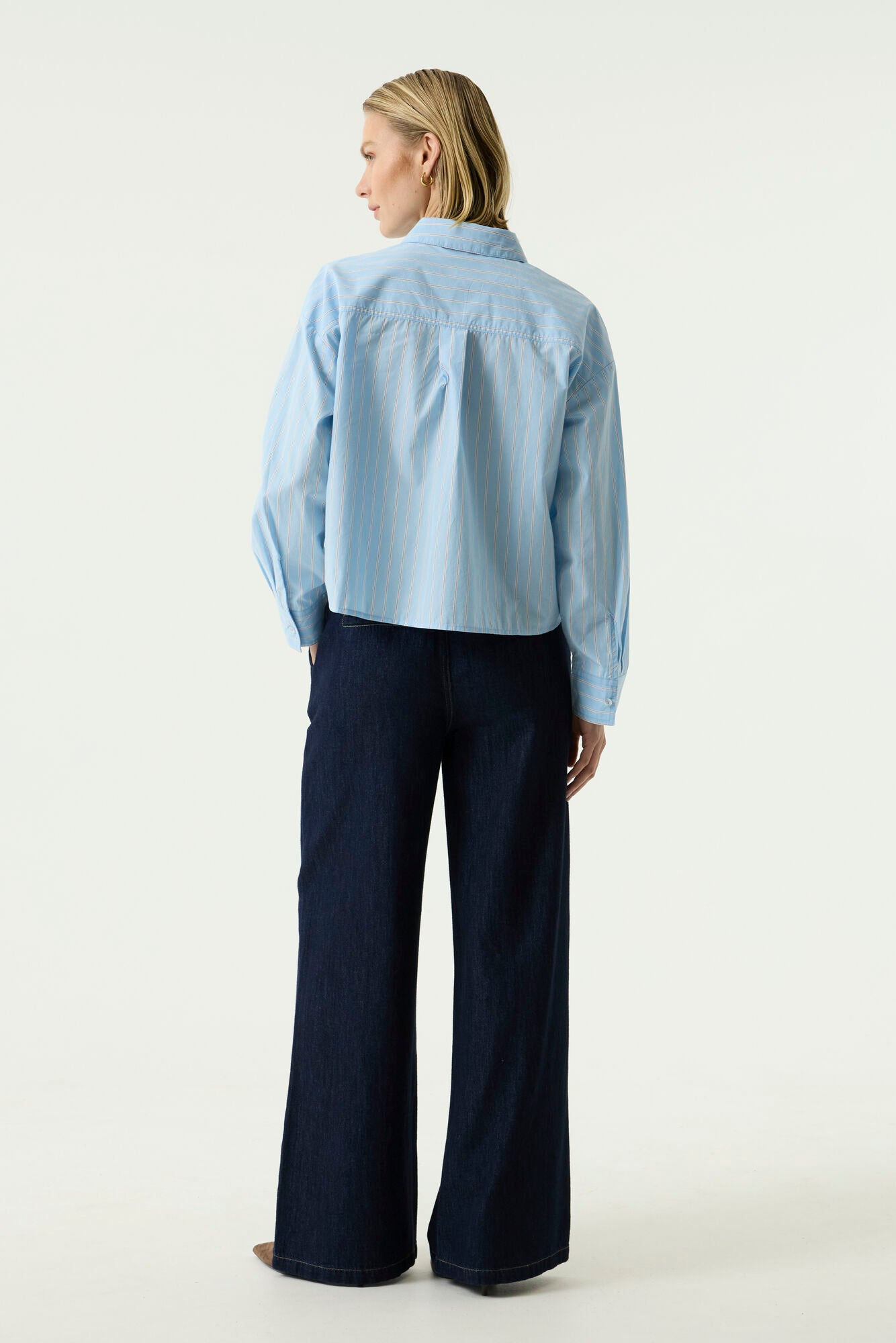 Garcia Cotton Wide Leg Trousers - Denim.