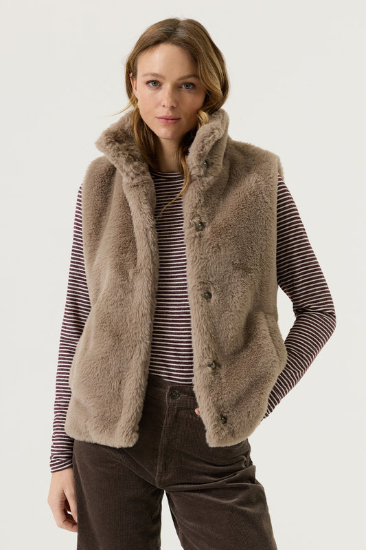 Garcia Sleeveless Faux Fur - Mocha.