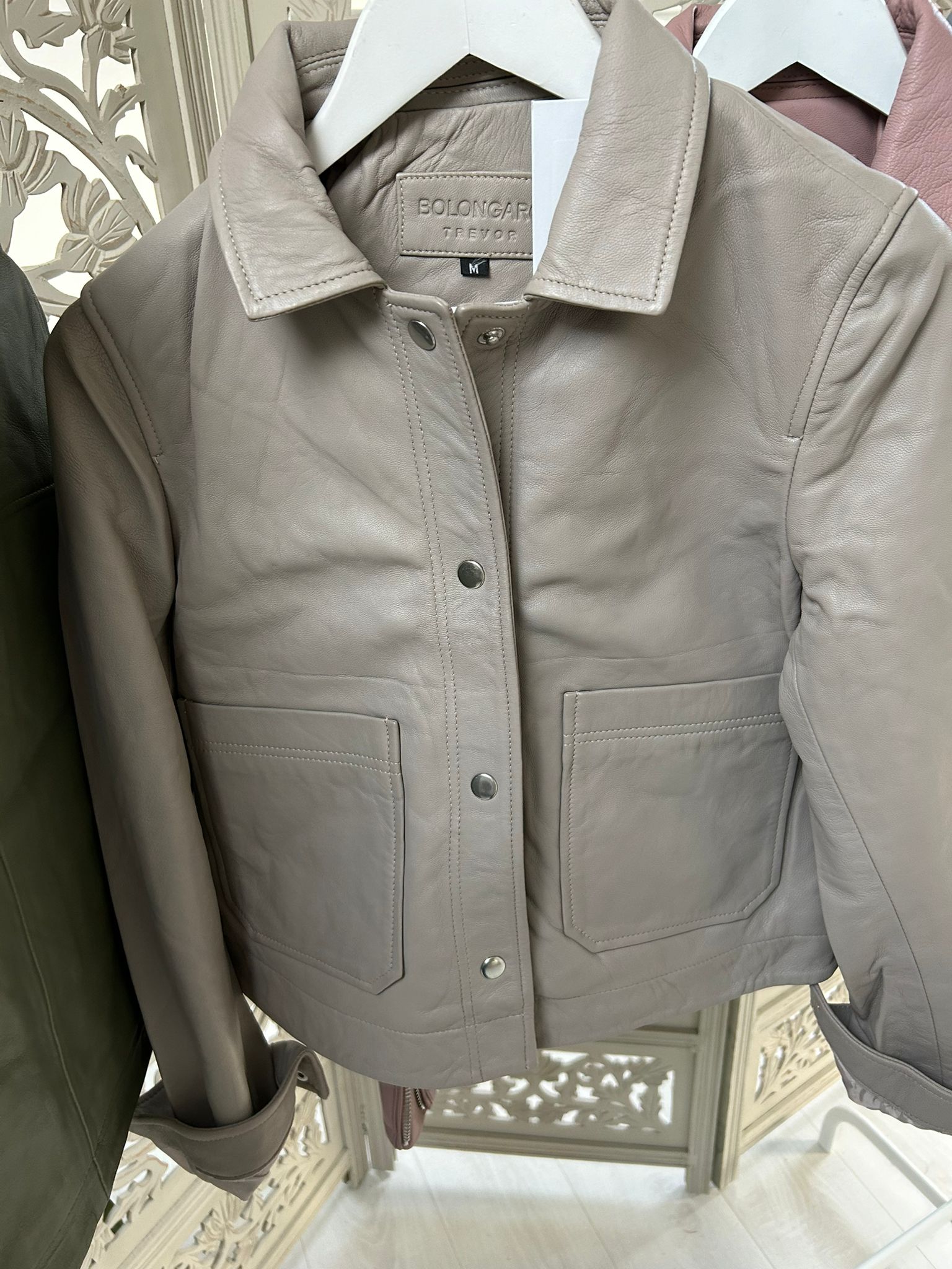 Bolongaro Trevor Leather Worker Jacket-Cashmere