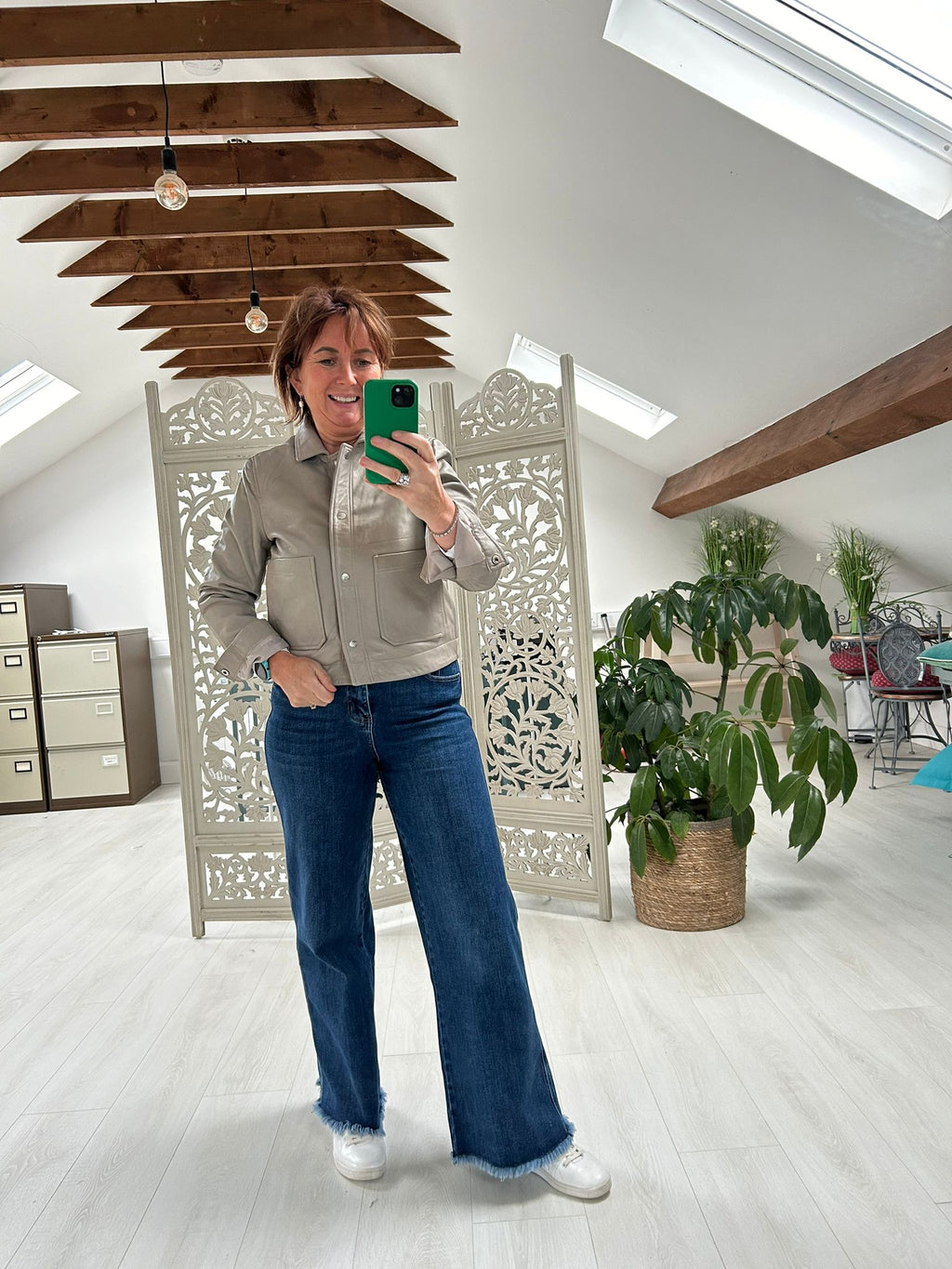 Bolongaro Trevor Leather Worker Jacket-Cashmere