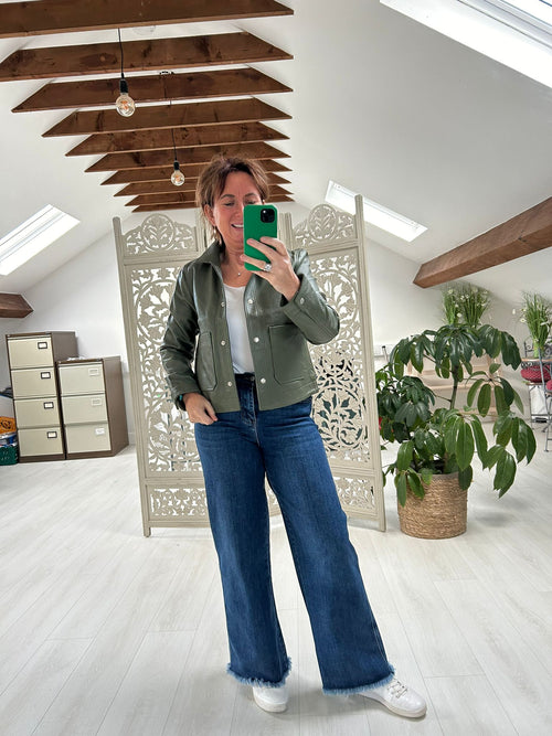 Bolongaro Trevor Leather Worker Jacket-Green