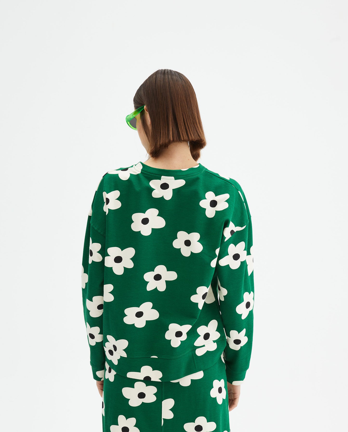 Compania Fantastica Sweatshirt-Cotton spot in Green/Cream