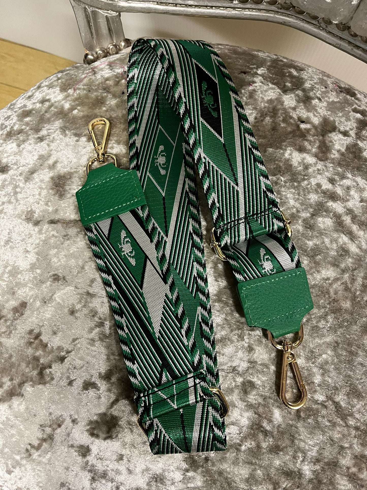 Kyla Detachable strap for Ellie B bag-Green/Beige