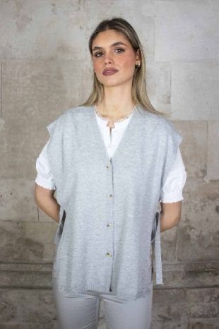 No2moro Vartry button up Gilet-Grey