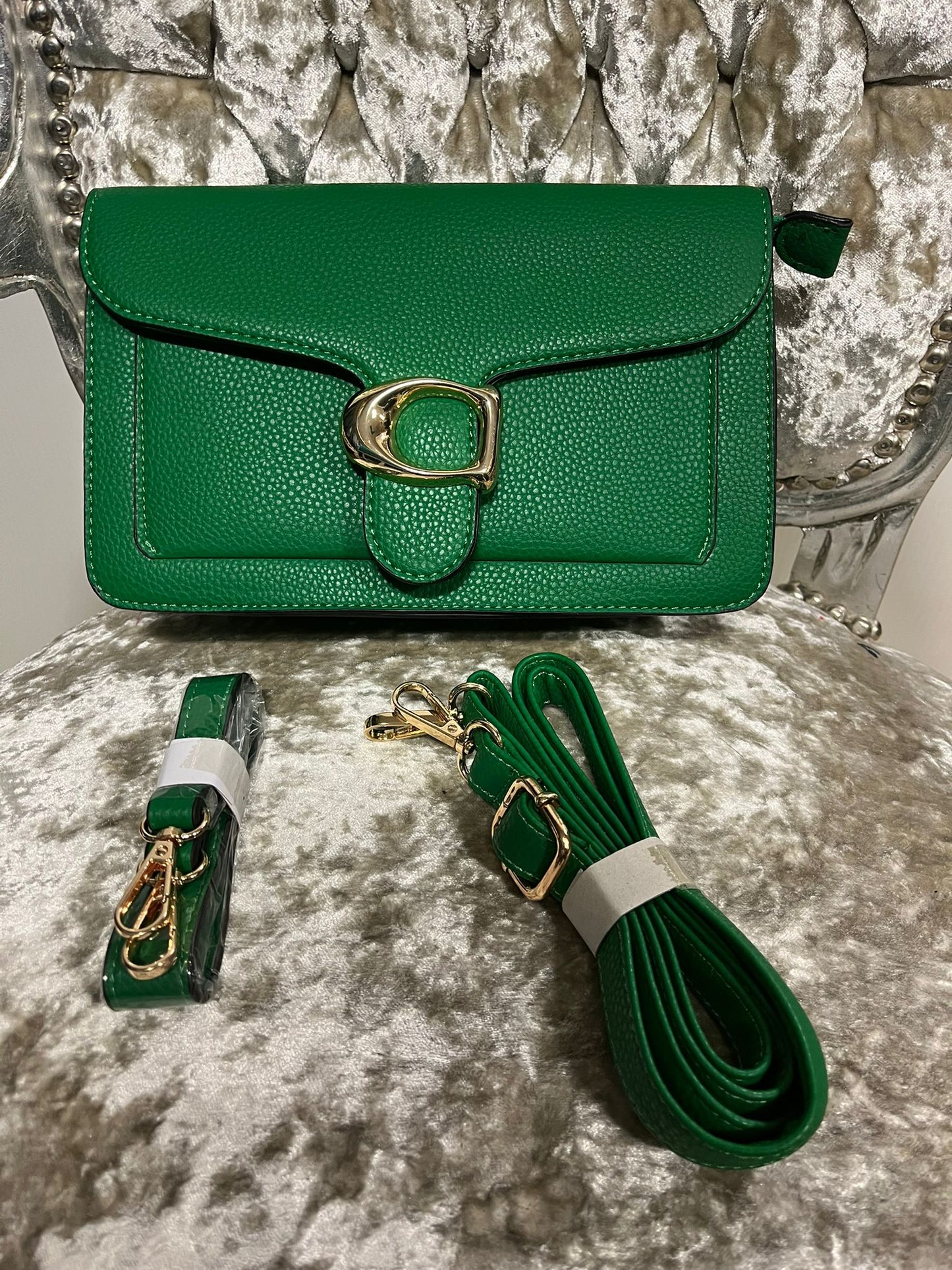 Kyla Designer Insp-hard bag 2 straps-Kelly Green