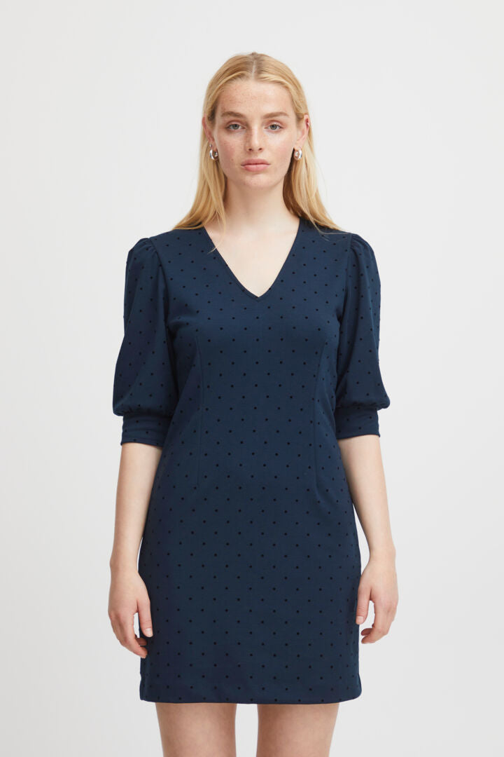 ICHI IHKATE PRINT Dress - Navy