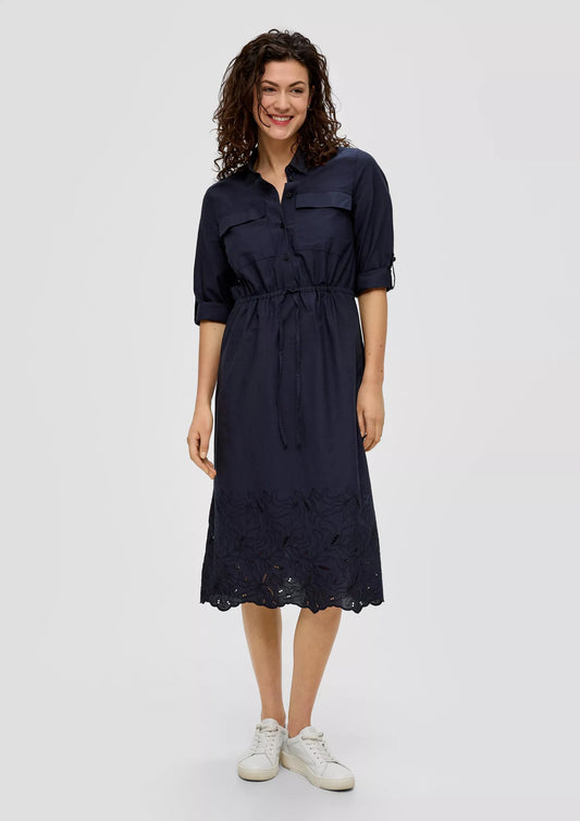 S.Oliver Dress Broderie Anglais-Navy