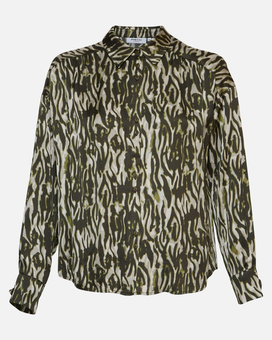 MSCHJoceline Irida Shirt AOP-BLK SAND ZEBRA