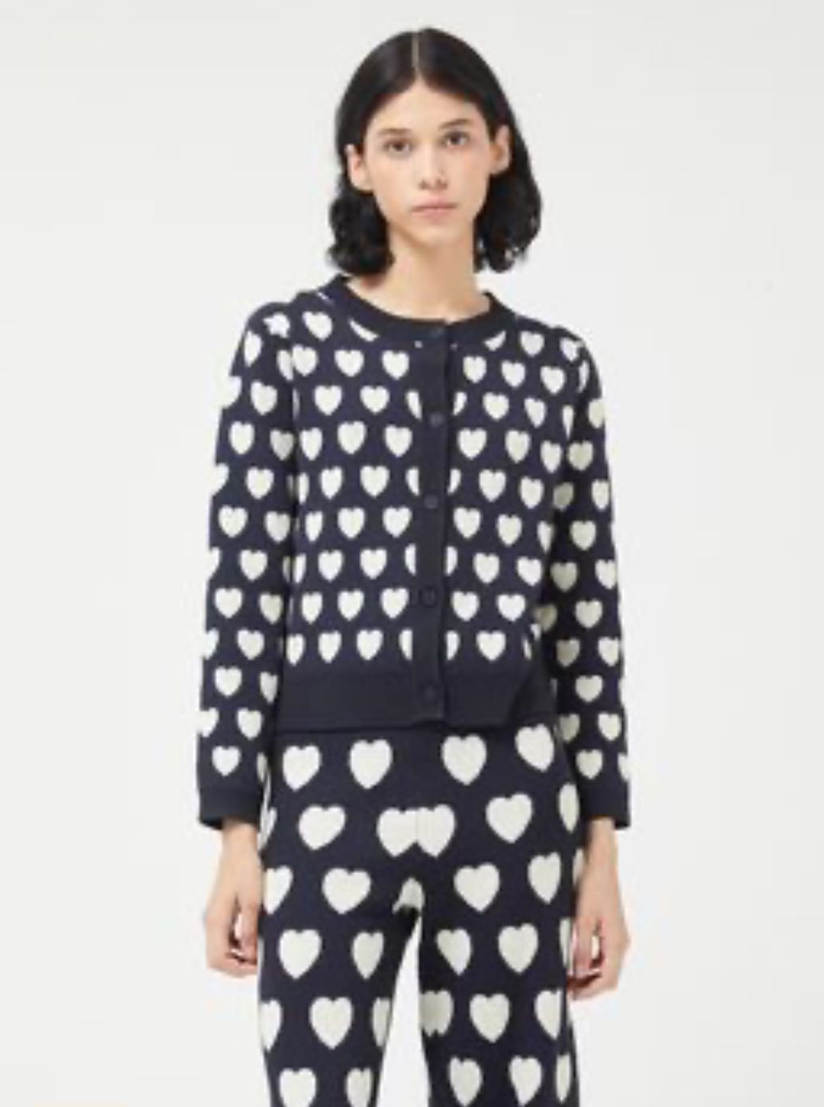 CF 41C/10309 Cardigan in Black/White Hearts