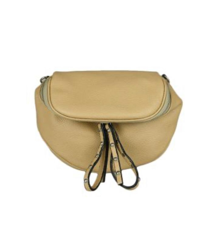 Fashion PO Leather cross body bag with strap-Mocha