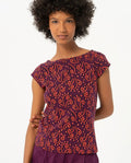 Surkana Wide T-shirt with wide collar s/s-Maroon
